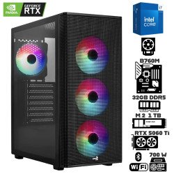 Computadora Escritorio Intel Core i7 14700F + Ram 32Gb DDR5 + M.2 1Tb + RTX 5060 Ti + WI-FI Bluetooth