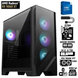 Computadora Escritorio Intel Core i7 14700KF + Ram 32Gb DDR5 + M.2 2Tb + RX 9060 XT 16GB + Wi-Fi Bluetooth