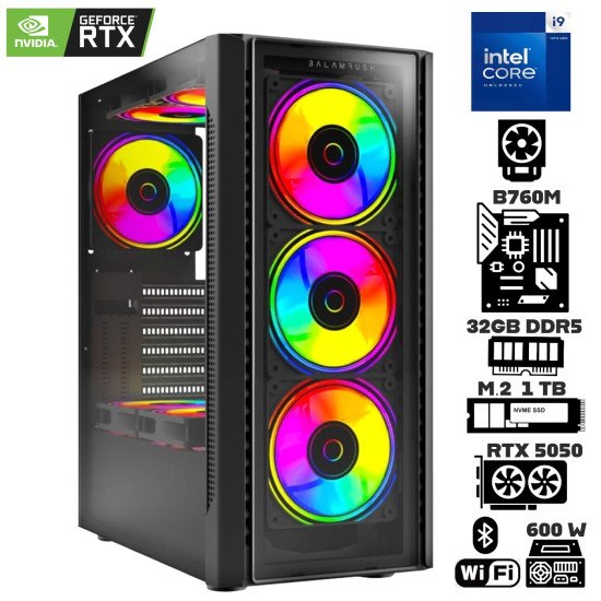 Computadora Escritorio Intel Core i9 14900KF + Ram 32Gb DDR5 + M.2 1Tb + RTX 5050 +  Wi-Fi 6E Bluetooth