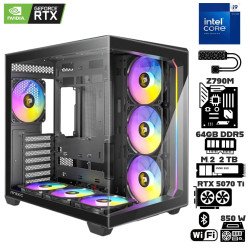 Computadora Escritorio Intel Core i9 14900KF + Ram 64Gb DDR5 + M.2 2Tb + RTX 5070 Ti + Wi-Fi 6E Bluetooth