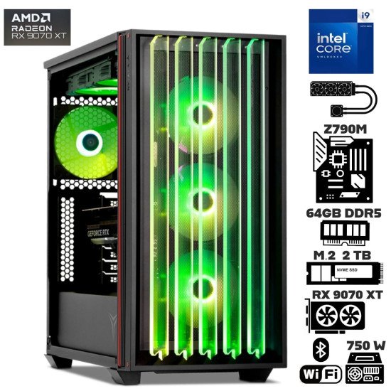 Computadora Escritorio Intel Core i9 14900KF + Ram 64Gb DDR5 + M.2 2Tb + RX 9070 XT + Wi-Fi 6E Bluetooth Computadora Escritorio Intel Core i9 14900KF + Ram 64Gb DDR5 + M.2 2Tb + RX 9070 XT + Wi-Fi 6E Bluetooth