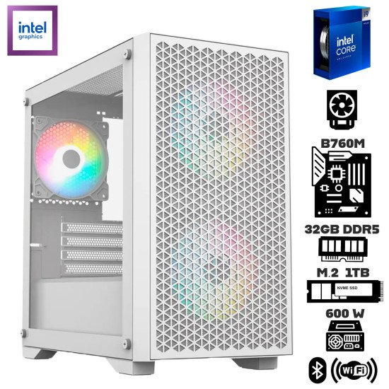 Computadora Escritorio Intel Core i9 14900K + Gráficos UHD 770 + Disipador + Ram 32Gb DDR5 + M.2 1Tb + Wi-Fi 6E & Bluetooth