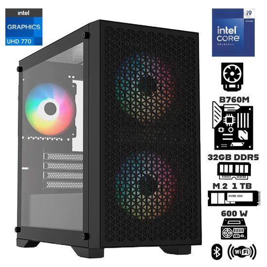 Computadora Escritorio Intel Core i9 14900K + Gráficos UHD 770 + Ram 32Gb DDR5 + M.2 1Tb + Wi-Fi 6E + Bluetooth Computadora Escritorio Intel Core i9 14900K + Gráficos UHD 770 + Ram 32Gb DDR5 + M.2 1Tb + Wi-Fi 6E + Bluetooth