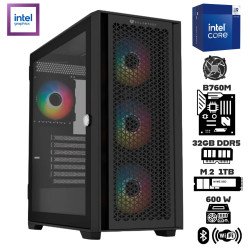 Computadora Escritorio Intel Core i9 14900 + Gráficos UHD 770 + Disipador + Ram 32Gb DDR5 + M.2 1Tb + Wi-Fi 6E & Bluetooth + Gabinete con Fuente Certificada