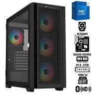 Computadora Escritorio Intel Core i7 14700 + Ram 32Gb DDR5 + M.2 1Tb + Wi-Fi & Bluetooth + Gabinete con Fuente Certificada