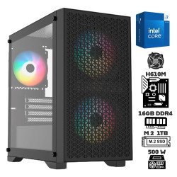 Computadora Escritorio Intel Core i7 14700 + Ram 16Gb DDR4 + M.2 1Tb + Gabinete con Fuente Certificada