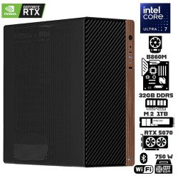 Computadora Escritorio Intel Ultra 7 265K + Ram 32Gb DDR5 + M.2 1Tb + Geforce RTX 5070 + Wi-Fi Bluetooth