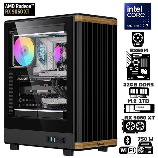 Computadora Escritorio Intel Ultra 7 265K + Ram 32Gb DDR5 + M.2 1Tb + Radeon RX 9060 XT 16Gb + Wi-Fi Bluetooth