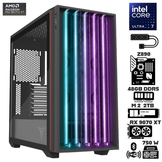 Computadora Escritorio Intel Ultra 7 265K + Ram 48Gb DDR5 + M.2 2Tb + Radeon RX 9070 XT + Wi-Fi Bluetooth Computadora Escritorio Intel Ultra 7 265K + Ram 48Gb DDR5 + M.2 2Tb + Radeon RX 9070 XT + Wi-Fi Bluetooth