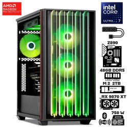 Computadora Escritorio Intel Ultra 7 265K + Ram 48Gb DDR5 + M.2 2Tb + Radeon RX 9070 XT + Wi-Fi Bluetooth