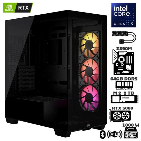 Computadora Escritorio Intel Ultra 9 285K + Ram 64Gb DDR5 + M.2 2Tb + RTX 5080 + Wi-Fi Bluetooth