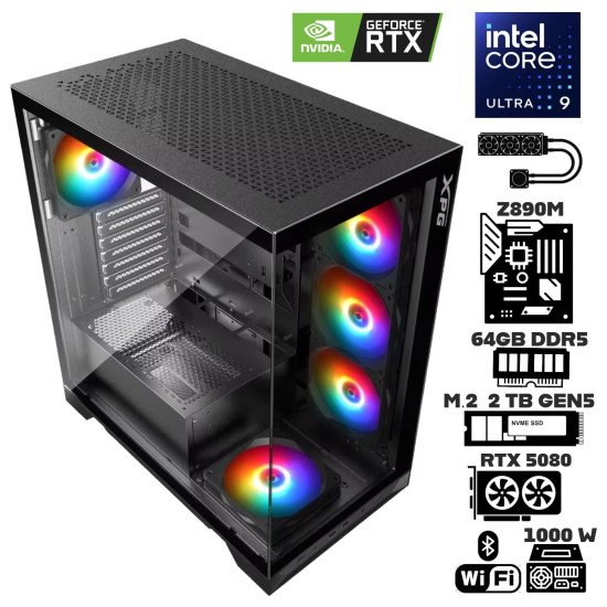 Computadora Escritorio Intel Ultra 9 285K + Ram 64Gb DDR5 + M.2 2Tb + RTX 5080 + Wi-Fi Bluetooth