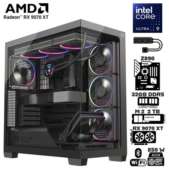 Computadora Escritorio Intel Ultra 9 285K + Ram 32Gb DDR5 + M.2 2Tb + RX 9070 XT + Wi-Fi Bluetooth