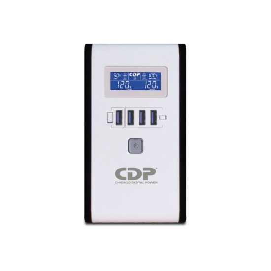No Break (UPS) CDP 750VA/375W, 10 contactos, 4 Cargadores USB, Pantalla LCD, RU-SMART751 No Break (UPS) CDP 750VA/375W, 10 contactos, 4 Cargadores USB, Pantalla LCD, RU-SMART751