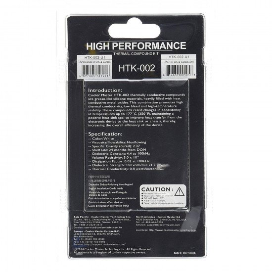 Pasta Térmica para CPU/GPU Cooler Master High Performance Jeringa 2.63 Gramos Pasta Térmica para CPU/GPU Cooler Master High Performance Jeringa 2.63 Gramos