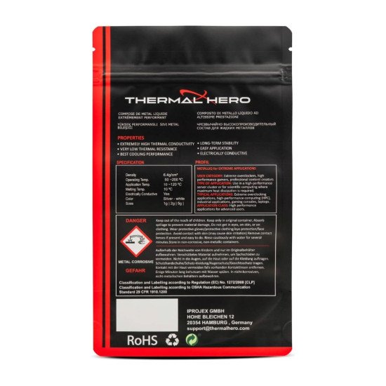 Metal Liquido Thermal Hero Metalliq para CPU/GPU/Consolas Alto Rendimiento Jeringa 2.0 Gramos
