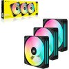 Ventilador para Gabinete Corsair iCUE LINK QX120 RGB con iCUE Link System Kit 3 Piezas