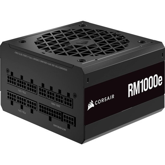 Fuente de Poder Corsair 1000 Watts, RM1000e, ATX 3.0, PCIe 5.0, Certificada 80 Plus Oro, Fully Modular