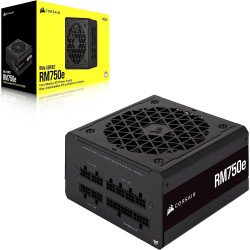 Fuente de Poder Corsair 750 Watts, RM750E, Certificada 80 Plus Oro, Fully Modular