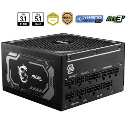 Fuente de Poder MSI MAG A1250GL PCIE5, 1250 Watts, ATX 3.0, PCIE 5.0, Full Modular, Certificada 80 Plus Gold
