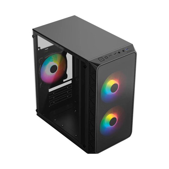 Gabinete Acteck DOOM PRO GI730, Cristal Templado, 3 Ventiladores RGB, Micro-ATX/Mini-ITX, USB 3.0, Fuente 600 Watts