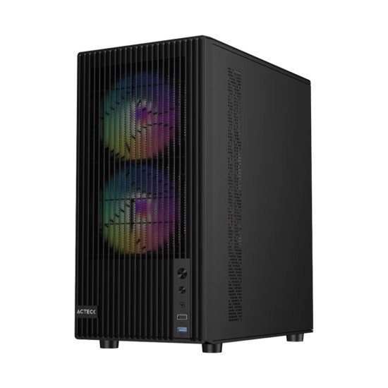 Gabinete Acteck Zyron GC606, ARGB, Micro-ATX/Mini-ITX, Cristal Templado, 3 Ventiladores RGB, USB 3.0, sin Fuente