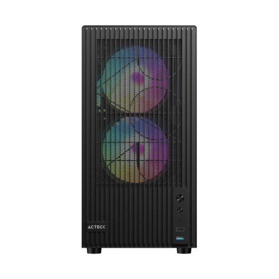 Gabinete Acteck Zyron GC606, ARGB, Micro-ATX/Mini-ITX, Cristal Templado, 3 Ventiladores RGB, USB 3.0, sin Fuente