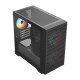 Gabinete Balam Rush Carbono Aircool 4000A Negro, Micro-ATX/Mini-ITX, Cristal Templado, USB Type-C, 3 Ventiladores ARGB, sin Fuente