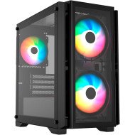 Gabinete Balam Rush Carbono Crystal 4000C Negro, Micro-ATX/Mini-ITX, Cristal Templado, USB Type-C, 3 Ventiladores ARGB, sin Fuente