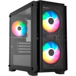 Gabinete Balam Rush Carbono Crystal 4000C Negro, Micro-ATX/Mini-ITX, Cristal Templado, USB Type-C, 3 Ventiladores ARGB, sin Fuente