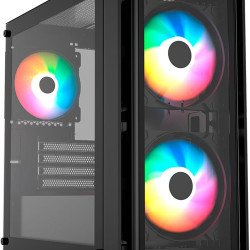 Gabinete Balam Rush Carbono Crystal 4000C Negro, Micro-ATX/Mini-ITX, Cristal Templado, USB Type-C, 3 Ventiladores ARGB, sin Fuente