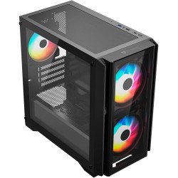 Gabinete Balam Rush Carbono Crystal 4000C Negro, Micro-ATX/Mini-ITX, Cristal Templado, USB Type-C, 3 Ventiladores ARGB, sin Fuente