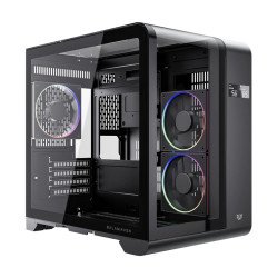 Gabinete Balam Rush Tank Expert Curve 6400 Negro, Display, Micro-ATX/Mini-ITX, Cristal Templado, USB 3.1, 3 Ventiladores RGB, sin Fuente