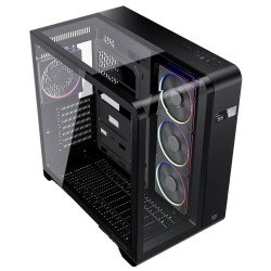 Gabinete Balam Rush Tank Expert Curve 7400 Negro, Display, ATX/Micro-ATX/Mini-ITX, Cristal Templado, USB 3.1, 4 Ventiladores RGB, sin Fuente
