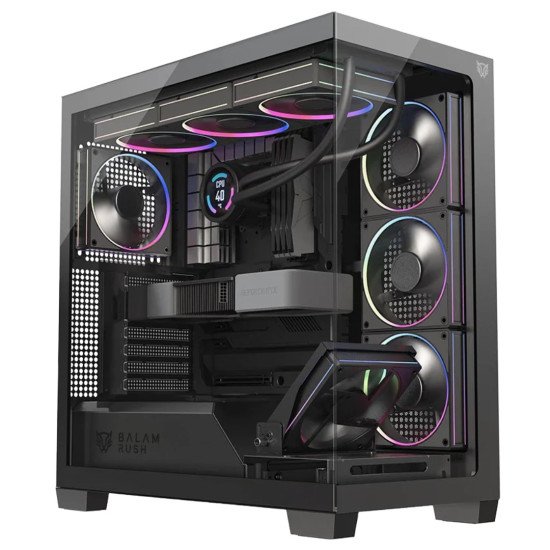 Gabinete Balam Rush Tank Polar 7900 Negro, ATX/Micro-ATX/Mini-ITX, Cristal Templado, USB 3.1, 5 Ventiladores RGB, sin Fuente Gabinete Balam Rush Tank Polar 7900 Negro, ATX/Micro-ATX/Mini-ITX, Cristal Templado, USB 3.1, 5 Ventiladores RGB, sin Fuente