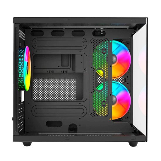 Gabinete Balam Rush Tank Pro EVO GM955 Negro, Micro-ATX/Mini-ITX, Cristal Templado, USB Type-C, 3 Ventiladores RGB, sin Fuente