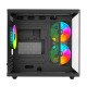 Gabinete Balam Rush Tank Pro EVO GM955 Negro, Micro-ATX/Mini-ITX, Cristal Templado, USB Type-C, 3 Ventiladores RGB, sin Fuente