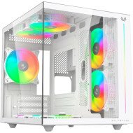 Gabinete Balam Rush Tank Pro EVO GM955 Blanco, Micro-ATX/Mini-ITX, Cristal Templado, USB Type-C, 3 Ventiladores RGB, sin Fuente