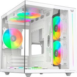 Gabinete Balam Rush Tank Pro EVO GM955 Blanco, Micro-ATX/Mini-ITX, Cristal Templado, USB Type-C, 3 Ventiladores RGB, sin Fuente