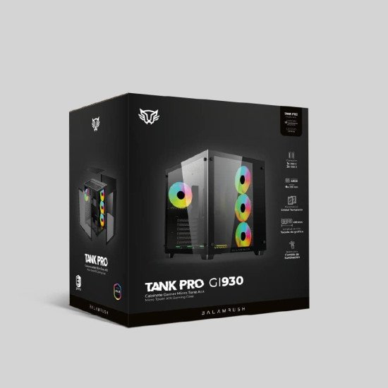 Gabinete Balam Rush Tank Pro GM930 Negro, ATX/Micro-ATX/Mini-ITX, Cristal Templado, USB 3.0, 4 Ventiladores RGB, sin Fuente Gabinete Balam Rush Tank Pro GM930 Negro, ATX/Micro-ATX/Mini-ITX, Cristal Templado, USB 3.0, 4 Ventiladores RGB, sin Fuente
