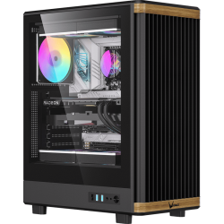 Gabinete Formula V Line Timberline T1 Black Wood, ATX/Micro-ATX/Mini-ITX, Cristal Templado, 4 Ventiladores RGB, USB Type-C, sin Fuente