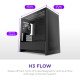 Gabinete NZXT H3 Flow Negro, Micro-ATX/Mini-ITX, Cristal Templado, USB 3.2, sin Fuente