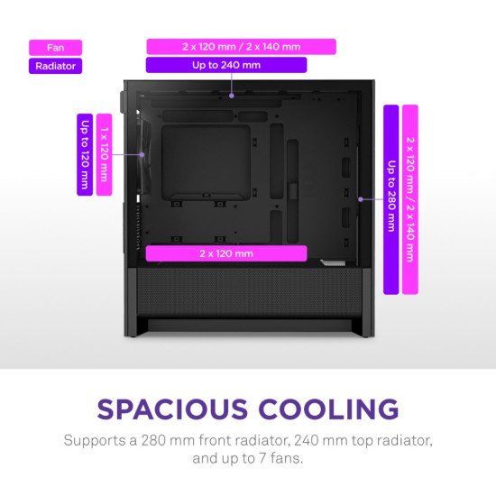 Gabinete NZXT H3 Flow Negro, Micro-ATX/Mini-ITX, Cristal Templado, USB 3.2, sin Fuente