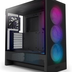 Gabinete NZXT H5 Flow RGB 2024 Negro, ATX/Micro-ATX/Mini-ITX, Cristal Templado, USB 3.2, sin Fuente