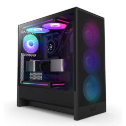 Gabinete NZXT H5 Flow RGB 2024 Negro, ATX/Micro-ATX/Mini-ITX, Cristal Templado, USB 3.2, sin Fuente