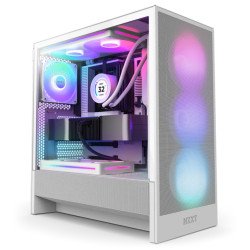 Gabinete NZXT H5 Flow RGB 2024 Blanco, ATX/Micro-ATX/Mini-ITX, Cristal Templado, USB 3.2, sin Fuente