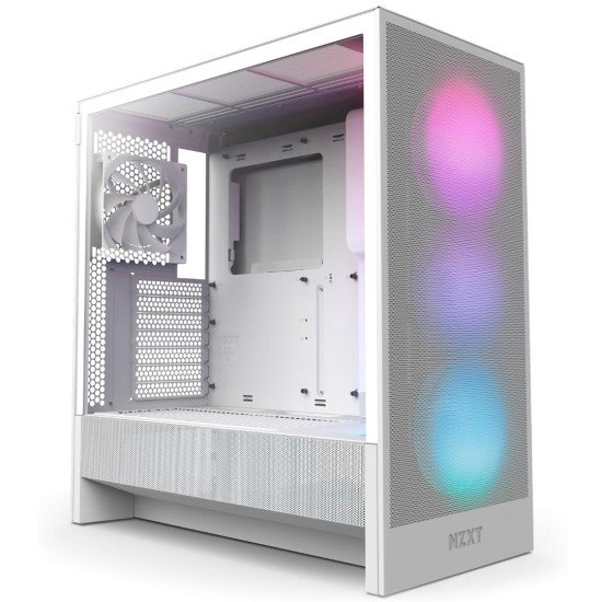 Gabinete NZXT H5 Flow RGB 2024 Blanco, ATX/Micro-ATX/Mini-ITX, Cristal Templado, USB 3.2, sin Fuente Gabinete NZXT H5 Flow RGB 2024 Blanco, ATX/Micro-ATX/Mini-ITX, Cristal Templado, USB 3.2, sin Fuente