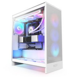 Gabinete NZXT H7 Flow 2024 RGB Blanco, E-ATX/ATX/Micro-ATX/Mini-ITX, Cristal Templado, 3 Ventiladores, USB 3.2, sin Fuente