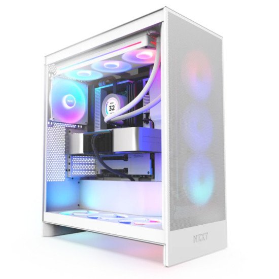 Gabinete NZXT H7 Flow 2024 RGB Blanco, E-ATX/ATX/Micro-ATX/Mini-ITX, Cristal Templado, 3 Ventiladores, USB 3.2, sin Fuente Gabinete NZXT H7 Flow 2024 RGB Blanco, E-ATX/ATX/Micro-ATX/Mini-ITX, Cristal Templado, 3 Ventiladores, USB 3.2, sin Fuente
