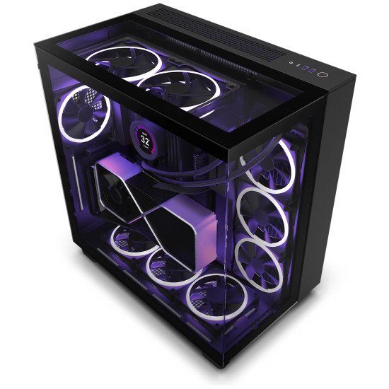Gabinete NZXT H9 Elite Black, ATX/Micro-ATX/Mini-ITX, Cristal Templado, Ventiladores RGB, USB 3.2, sin Fuente Gabinete NZXT H9 Elite Black, ATX/Micro-ATX/Mini-ITX, Cristal Templado, Ventiladores RGB, USB 3.2, sin Fuente